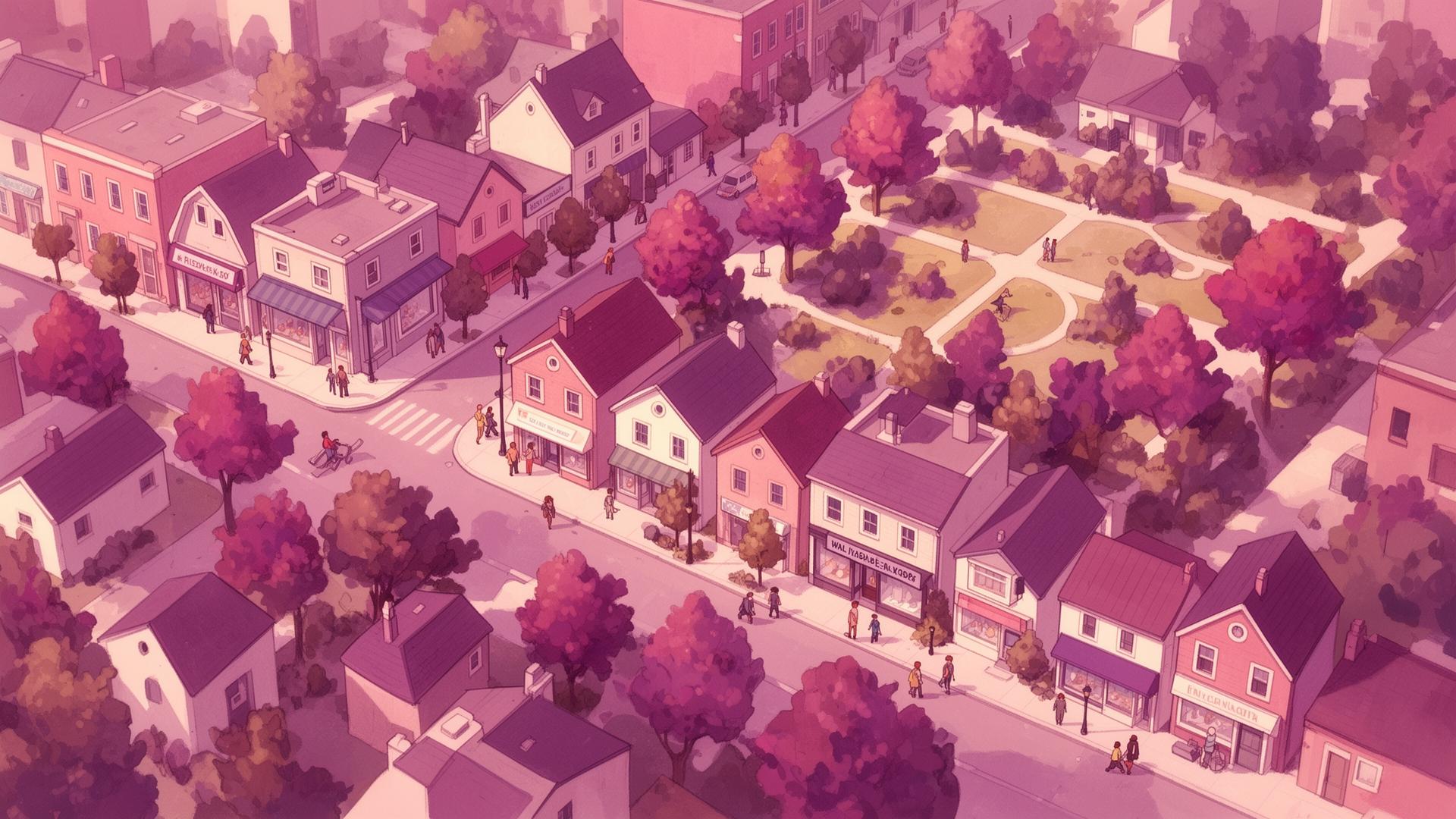 Painterly map of pilot neighbourhoods